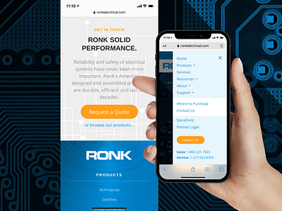 Ronk Electrical Mobile Website