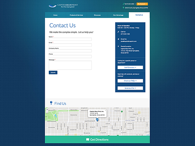 Contact Page contact map web design website