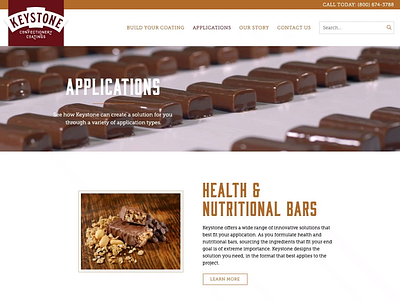 keystonevid b2b websites chocolate chocolate bars chocolate coating craftcms food websites web video webdevelopment website design
