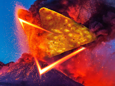 A Dorito is born doritos explosion fire lave vulcano