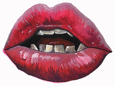 Thank you! art artwork debut illustration lips painting thank you watercolor