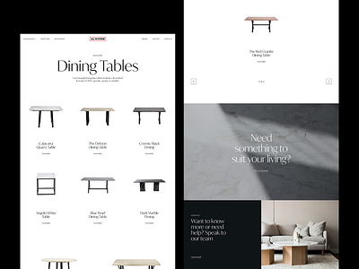All in Stone — Website 002 clean concept design furniture interface layout minimal product shop stone typography ui ux web website