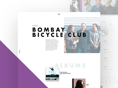 About - Bombay Bicycle Club about concept design music page typography ui ux web website