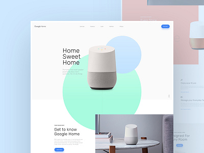 Google Home - Concept clean concept design google home landing minimal sketch ui ux web website