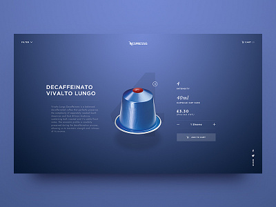 Nespresso - Product Detail clean coffee concept minimal nespresso pod select shop ui ux web website