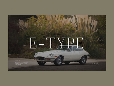 E-Type Concept cars clean concept design e type interface jaguar landing page layout typography ui ux web website
