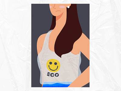 🙃 Plastic bag dribbble earth eco ecology environment happy illustration minimal plastic plastic bag poster print sad vector woman
