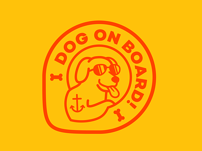 🐕 Dog on board - sticker bone dog golden retriever labrador logo sticker sunglasses tongue travel