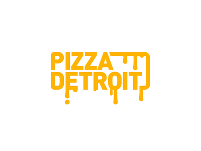 🍕 Pizza Detroit logo brand branding cheese design detroit drip flat logo logotype minimal pizza typography