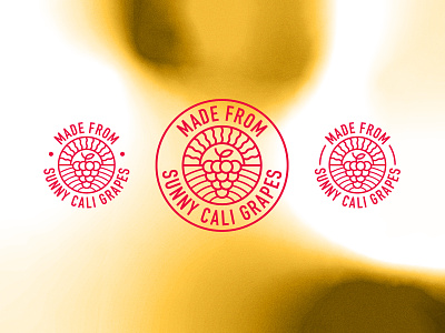 🍇 Californian Grapes sticker branding california circle design field gradient grape linear logo minimal stamp sticker sun sunny typography vector wine