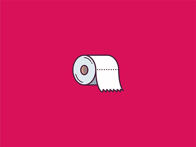 Toilet paper Icon brutal circle design flat icon illustration magenta paper toilet vector