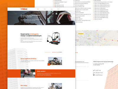 Bobcat Rental clear design fresh homepage onepage orange page responsive ui web webdesign website