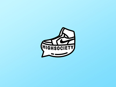 High Society Logo creative design flat id kicks logo nike shoe sneakers talk vector