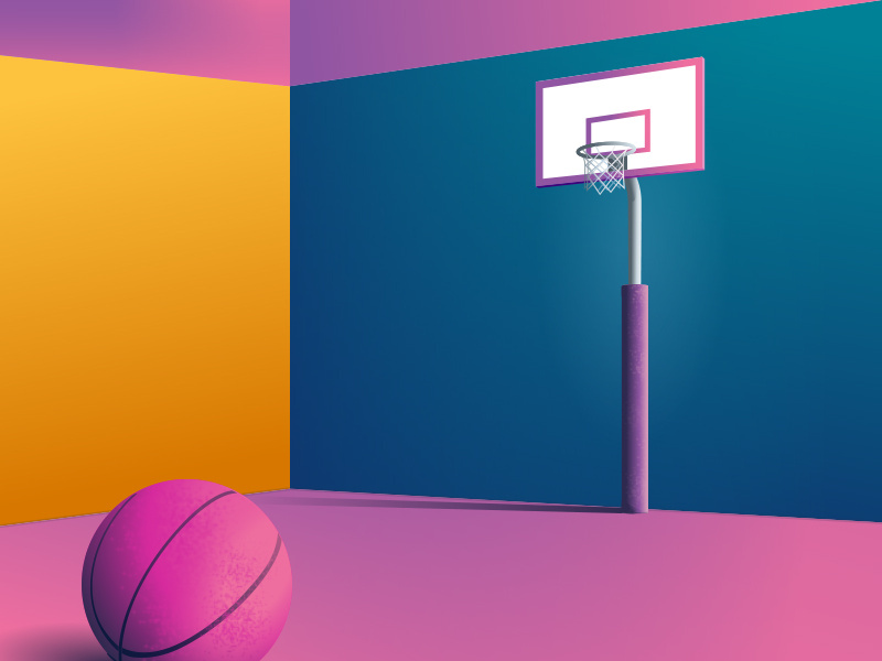 Dribbble dunk contest 📣 gradient vector illustration dribbble dunk contest invitation invite