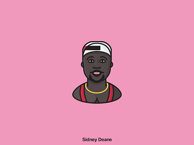 Iconic persons - Sidney Deane basketball icon iconic illustration linear minimal movie person vector white man cant jump
