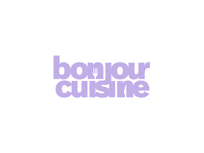 🥄 Bonjour Cuisine logotype branding design flat logo minimal purple typography vector