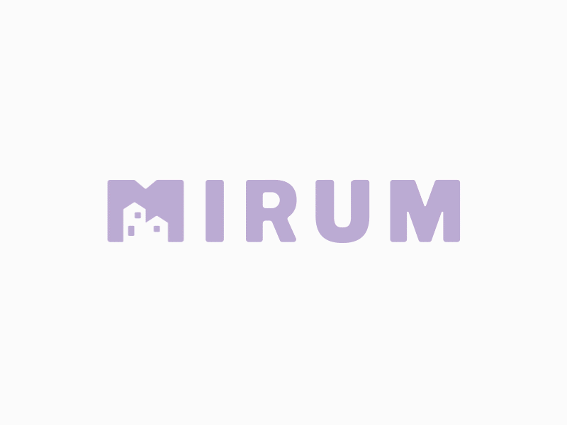 🏠 MIRUM logo animation branding design flat logo minimal purple typography vector web