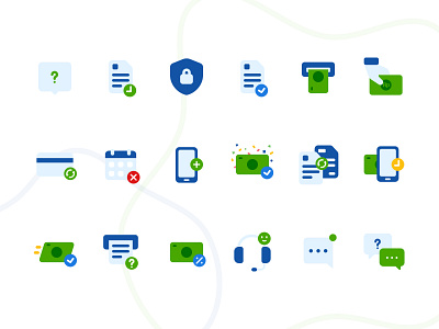 Help Center Icon Set branding fintech app flat design icon set iconography icons ui