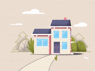 Rotating house tree rotate vector 3d flat effects after animation motion gif 2d house
