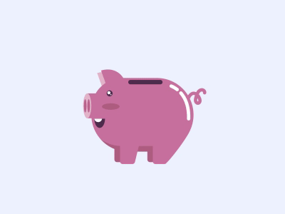 Piggy bank character illustration pink money animation design motion flat bank vector pig