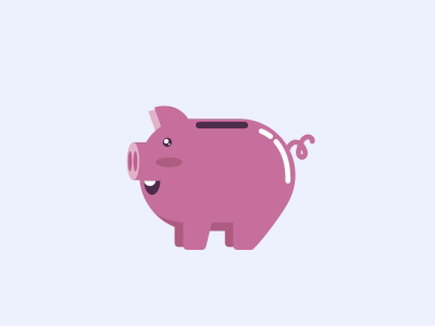 Piggy bank animation bank character design flat illustration money motion pig pink vector