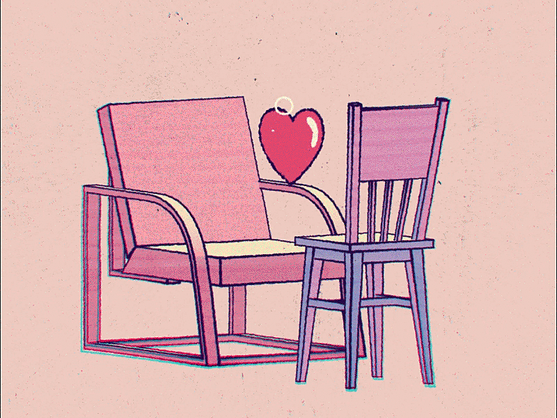 Chairs in love 2d 3d 4d after animation chairs cinema dance effects gif heart love motion