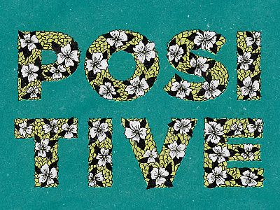 Positive Vibrations black dagger grit illustration positive teal texture typography value vibes vintage yellow