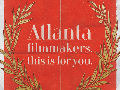 Atlanta Film Festival atlanta film flyer gold leaves olive branch poster texture vintage worn