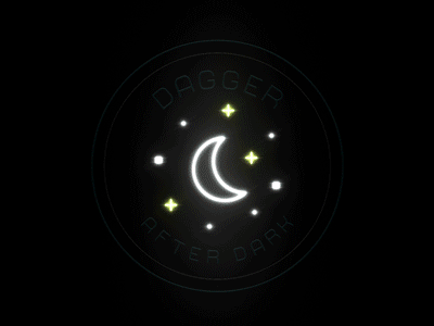 D.A.D. Neon after effects agency animation dad dagger gif moon neon retro sign stars teal