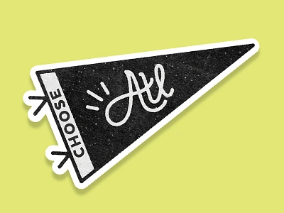 Pennant Sticker atl atlanta black handlettering handwritten pennant script sticker texture white