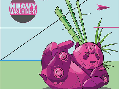 Heavy Maschinery: Pandabot-9000 fantasy illustration modern illustration panda robots vector art