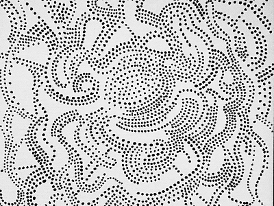 Untitled abstract work # 22 (stippling) abstract black and white dots drawing hand drawn modern art stippling