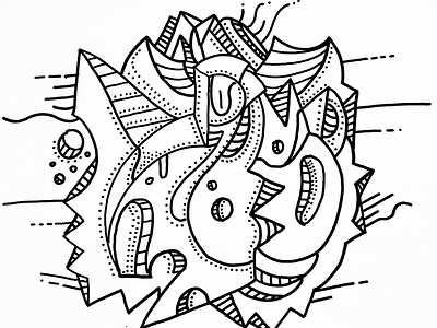 Automatic drawing experiment 6 abstract art black and white clean drawing experiment hand drawn line work