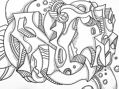 Automatic drawing experiment 8 abstract art automatic drawing black and white drawing hand drawing modern art