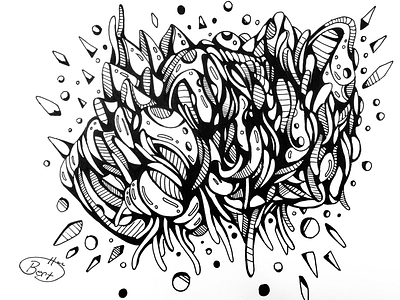 Automatic drawing experiment 14 abstract abstract art black and white drawing hand drawn illustration sharpie