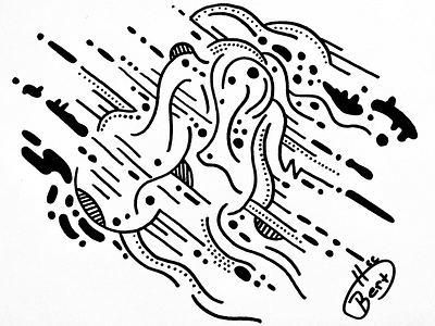 Untitled Abstract expressionist drawing abstract expressionism black and white drawing experiment illustration sharpie surrealism