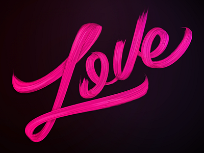 Love lettering ligature lipstick script texture type typography