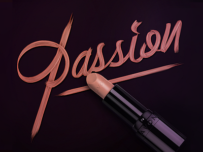 Passion - Lettering Avon cute design lettering lipstick makeup texture tipography