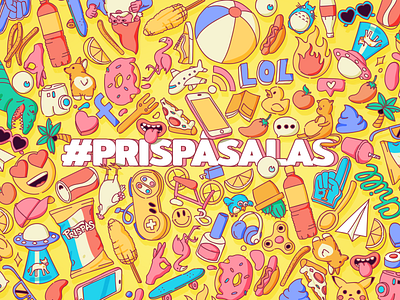 Prispas Chips Pattern flat fun illustration pattern photoshop summer yellow