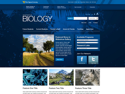 Department of Biology css design html typography ui ux web website