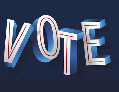 Vote design flat illustration lettering logo typography vote