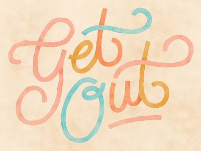 Get Out design flat illustration inspiration lettering logo typography