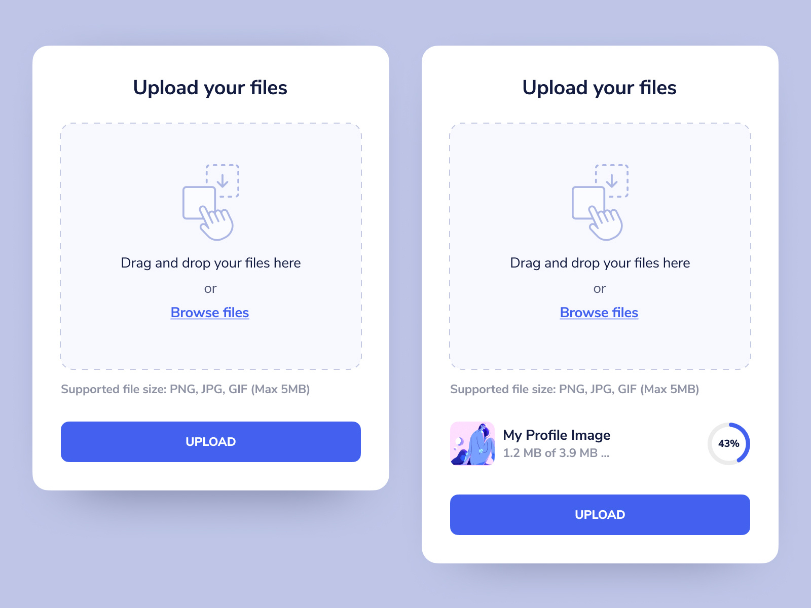 Upload UI by miniuikits on Dribbble