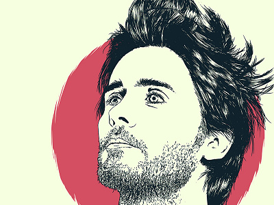 Jared Leto 30secondstomars digital drawing eyes face hair jared joker leto man portrait surface