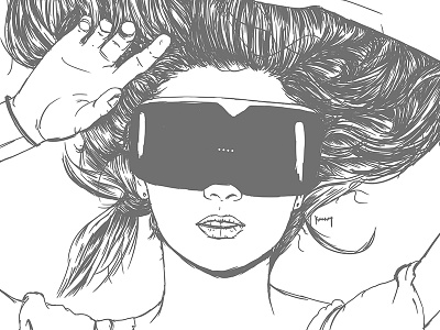 EVE / BLUE digital drawing face girl glasses graphic novel hair lips portrait reality virtual