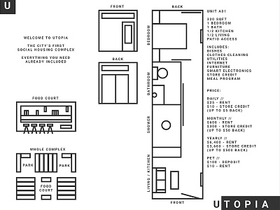 Utopia: Social Housing clean floorplan future idea lines living minimal service shared simple space
