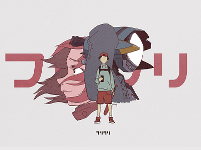 FLCL adult swim anime experiment fan art flcl japanese poster typography