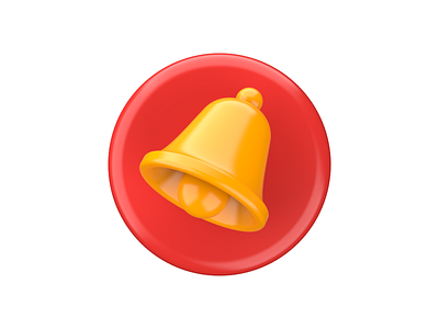 Bell for YooMoney 3d bell icon render toon