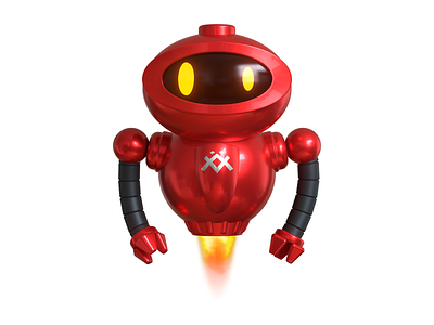 Mascot for MazaPark 3d cartoon character illustration mascot metalic