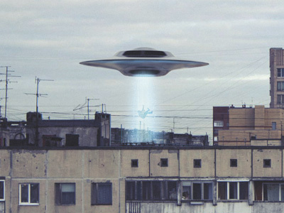 Contact contact extraterrestrials illustration kidnapping rays saucer ufo